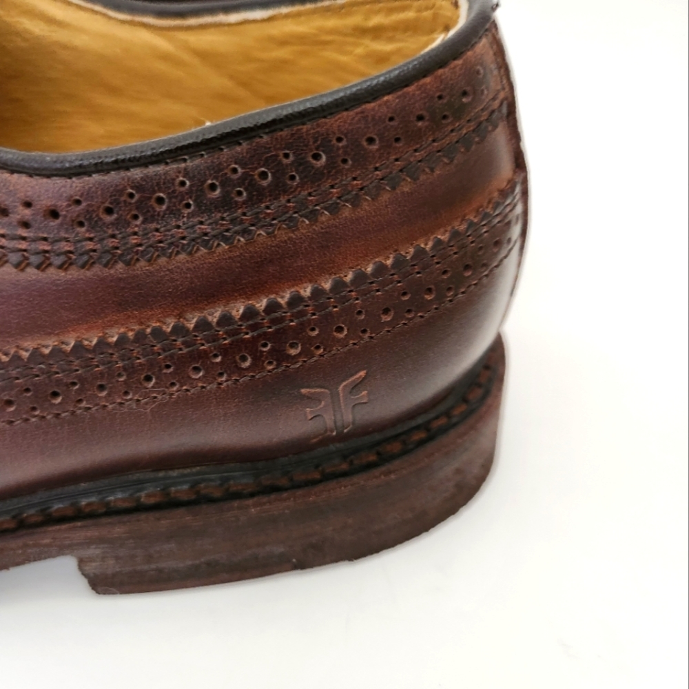 🔴SOLD🔴Frye brown leather brogue wing tip oxford women 10B - Picture 9 of 10